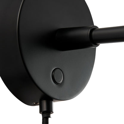 Nordlux Darci Short Wall Light Black detail